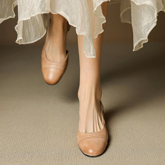 Leonie | Damen Echtleder Slingback-Pumps mit Mandelspitze