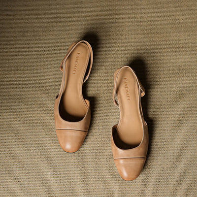 Leonie | Damen Echtleder Slingback-Pumps mit Mandelspitze