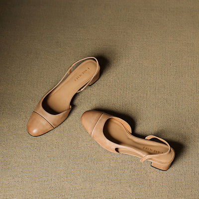 Leonie | Damen Echtleder Slingback-Pumps mit Mandelspitze