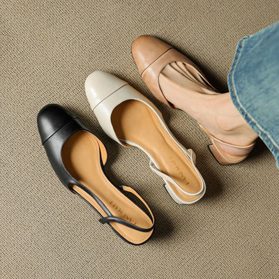 Leonie | Damen Echtleder Slingback-Pumps mit Mandelspitze