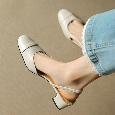 Leonie | Damen Echtleder Slingback-Pumps mit Mandelspitze