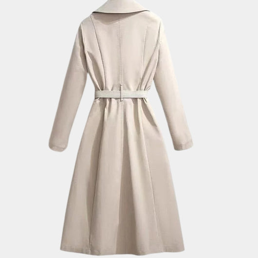 Mia | Damen Eleganter Gürtel-Trench Coat Klassischer Midi-Schnitt