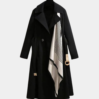 Mia | Damen Eleganter Gürtel-Trench Coat Klassischer Midi-Schnitt