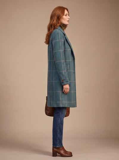 Elfriede | Damen Eleganter Karierter Winter Coat Taillierter Mantel