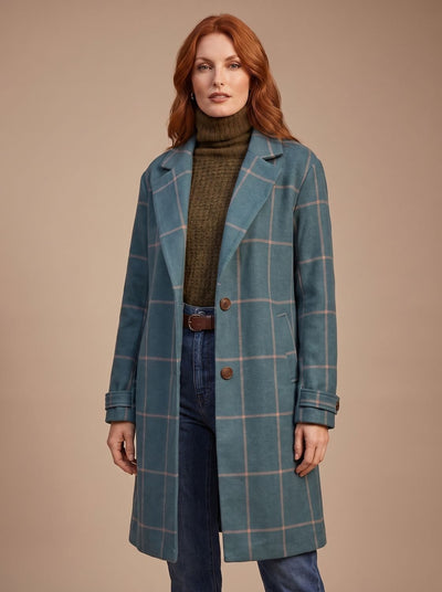 Elfriede | Damen Eleganter Karierter Winter Coat Taillierter Mantel