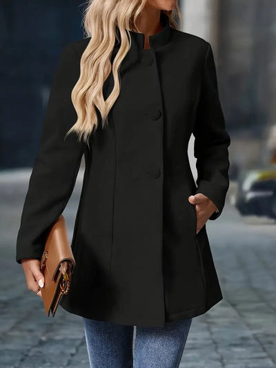 Marie | Damen Eleganter Stehkragen Women Coat Figurbetonter Blazer