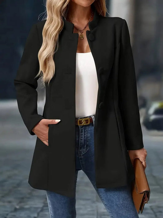 Marie | Damen Eleganter Stehkragen Women Coat Figurbetonter Blazer