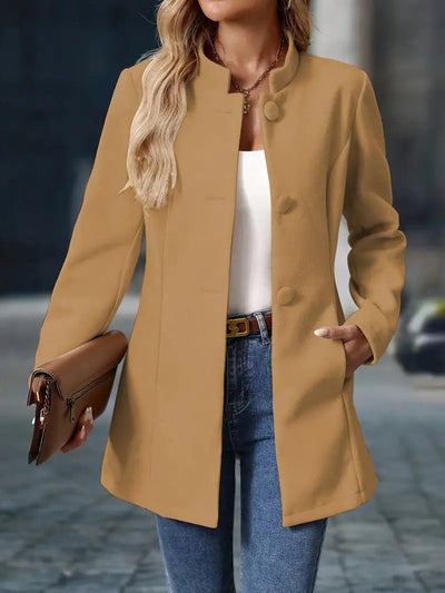 Marie | Damen Eleganter Stehkragen Women Coat Figurbetonter Blazer