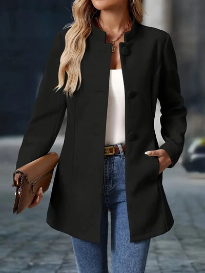 Marie | Damen Eleganter Stehkragen Women Coat Figurbetonter Blazer