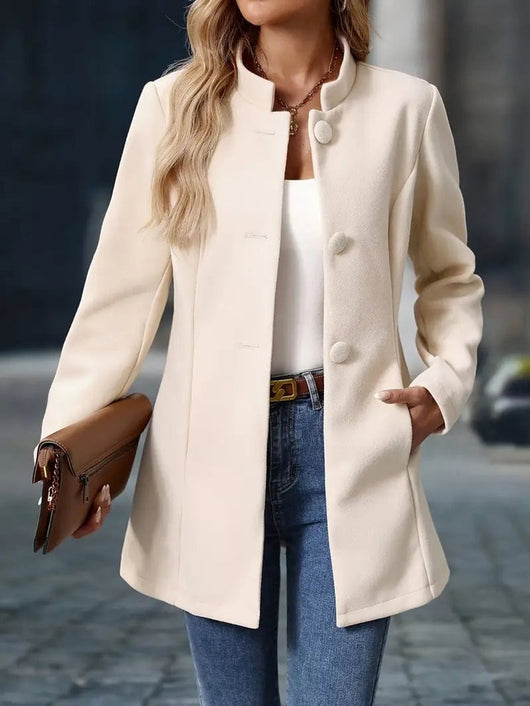 Marie | Damen Eleganter Stehkragen Women Coat Figurbetonter Blazer