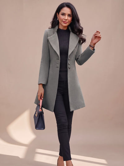 Hannah | Damen Eleganter Taillierter Trenchcoat mit Reverskragen