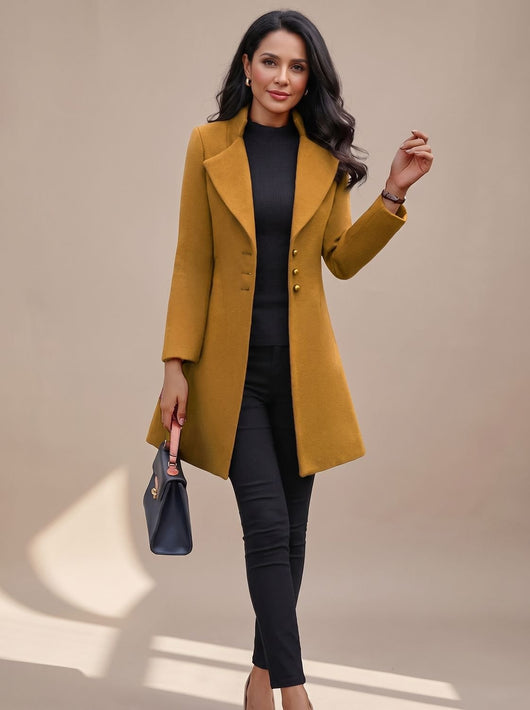 Hannah | Damen Eleganter Taillierter Trenchcoat mit Reverskragen