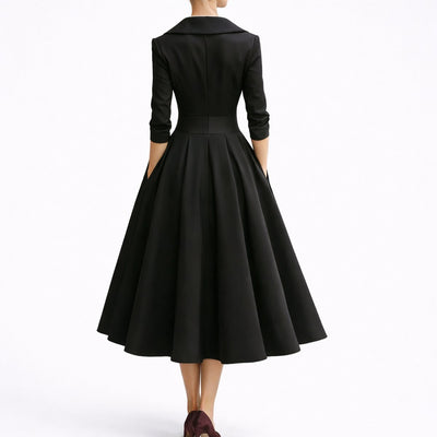 Leonie | Damen Elegantes A-Linien Midi-Kleid für Hochzeitsgäste im Herbst