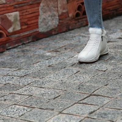 Frieda | Damen Gefütterte Ankle Boots Kunstleder Reißverschluss Winterstiefeletten