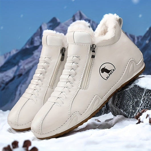 Frieda | Damen Gefütterte Ankle Boots Kunstleder Reißverschluss Winterstiefeletten
