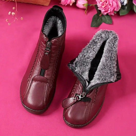 Frieda | Damen Gefütterte Rutschfeste Reißverschluss Ankle Boots