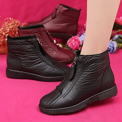Frieda | Damen Gefütterte Rutschfeste Reißverschluss Ankle Boots