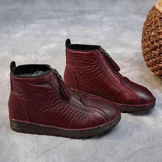 Frieda | Damen Gefütterte Rutschfeste Reißverschluss Ankle Boots