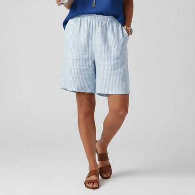 Clara | Damen Gestreifte Relaxed-Fit Shorts Elastischer Bund Sommer