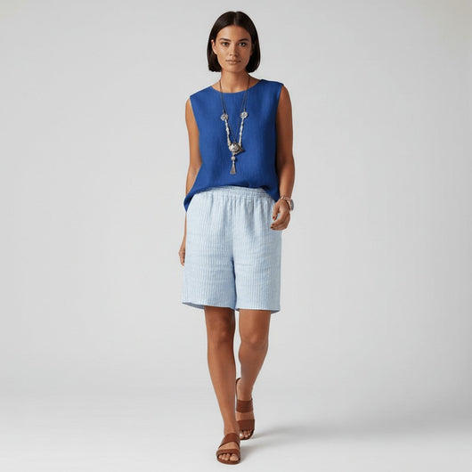 Clara | Damen Gestreifte Relaxed-Fit Shorts Elastischer Bund Sommer