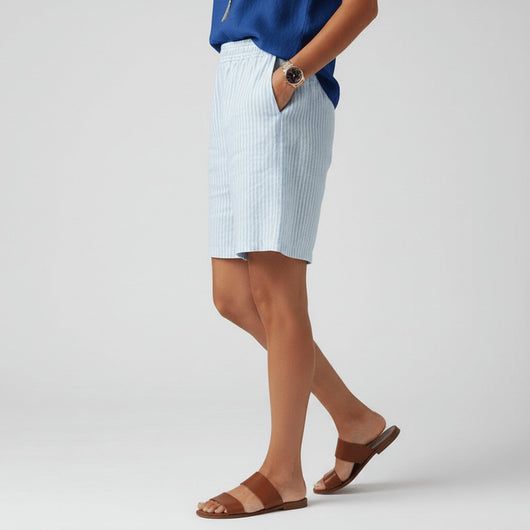 Clara | Damen Gestreifte Relaxed-Fit Shorts Elastischer Bund Sommer