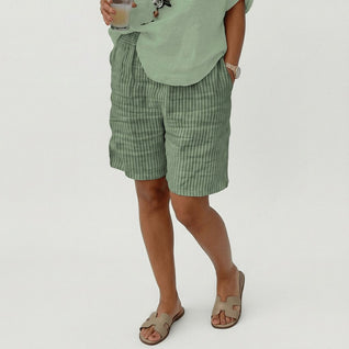 Clara | Damen Gestreifte Relaxed-Fit Shorts Elastischer Bund Sommer