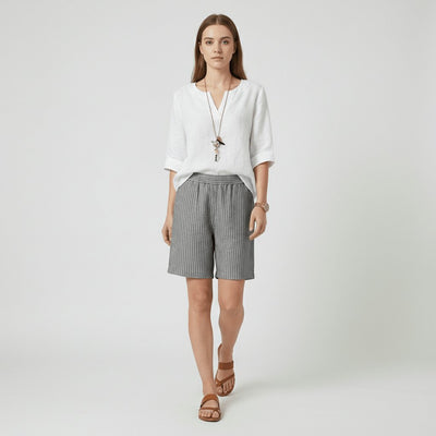 Clara | Damen Gestreifte Relaxed-Fit Shorts Elastischer Bund Sommer