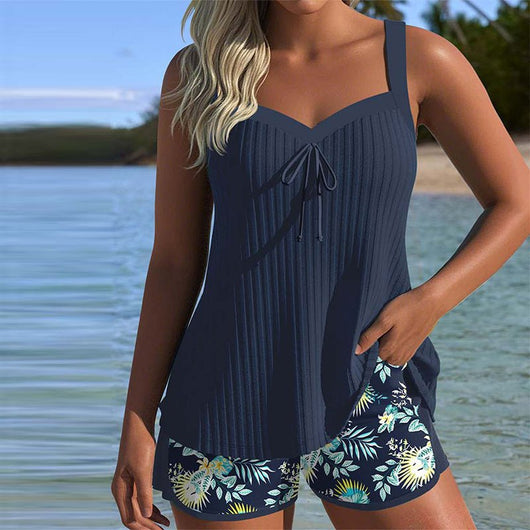 Johanna | Damen Gestreiftes Two-Piece Set Tankini mit Shorts