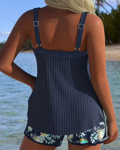 Johanna | Damen Gestreiftes Two-Piece Set Tankini mit Shorts