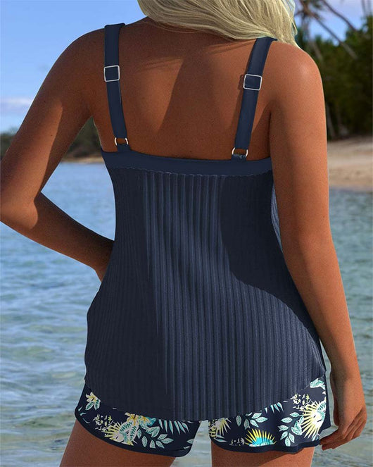 Johanna | Damen Gestreiftes Two-Piece Set Tankini mit Shorts