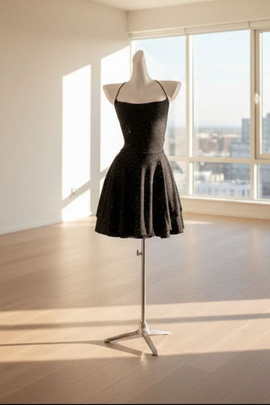 Marlene | Damen Glitzer Pailletten Cocktailkleid Ausgestelltes Minikleid
