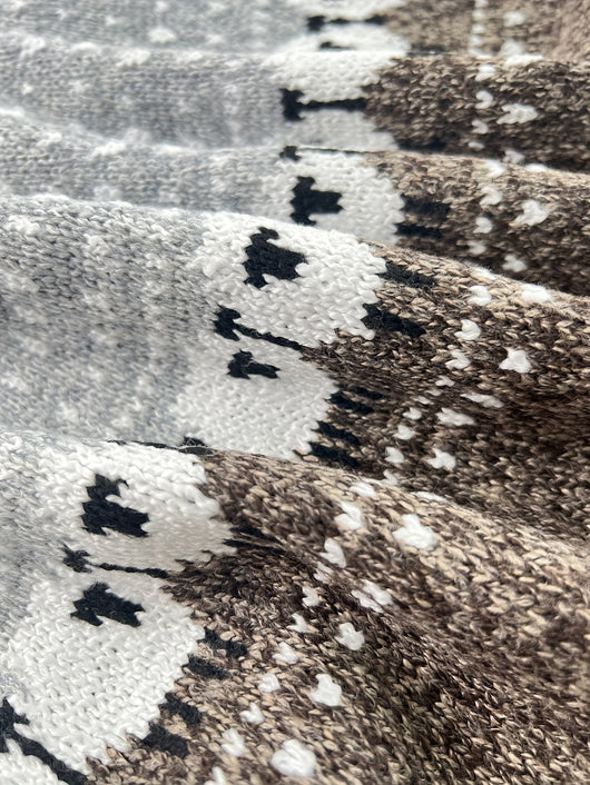 Johanna | Damen Grobstrick-Pullover mit Schaf-Jacquardmuster