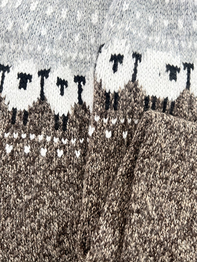 Johanna | Damen Grobstrick-Pullover mit Schaf-Jacquardmuster