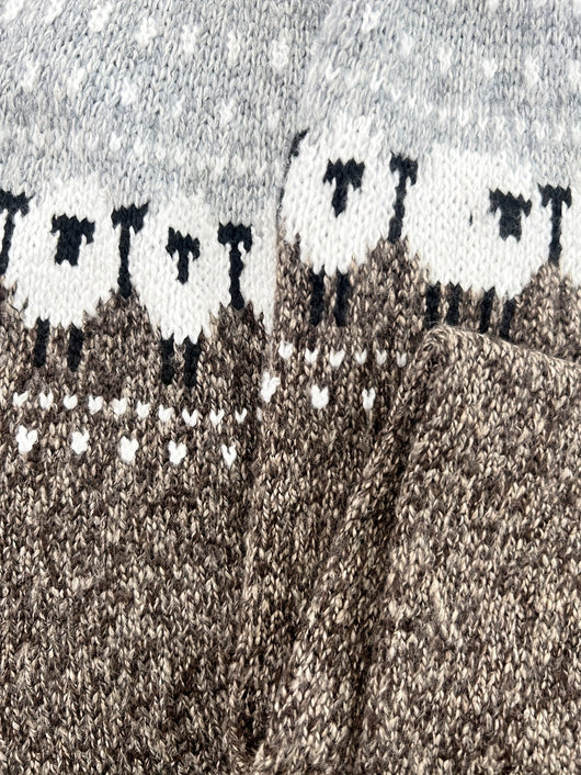 Johanna | Damen Grobstrick-Pullover mit Schaf-Jacquardmuster