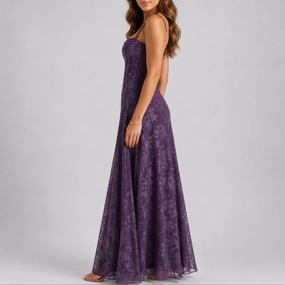 Marlene | Damen Herbst Hochzeitsgast Maxi Kleid Blumen Korsett Träger