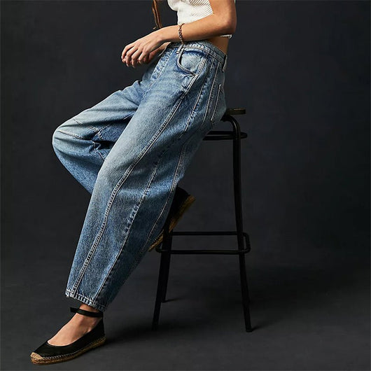 Elisabeth | Damen High-Waist Barrel-Leg Relaxed-Fit Jeans