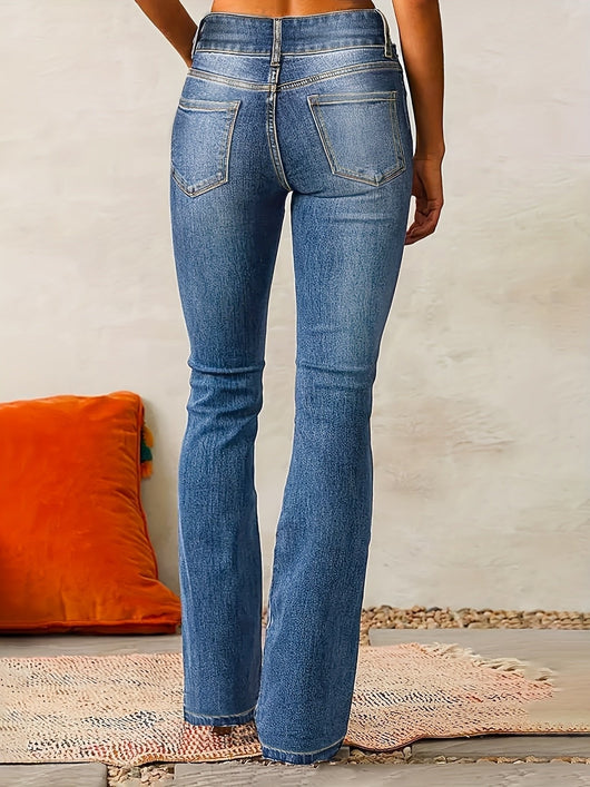 Greta | Damen High-Waist Bootcut Stretch-Denim Jeans