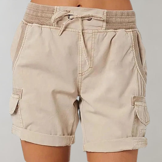 Luisa | Damen High-Waist Cargo Shorts mit Kordelzug
