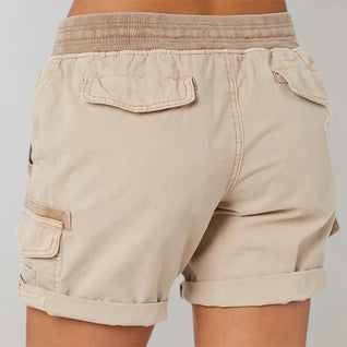 Luisa | Damen High-Waist Cargo Shorts mit Kordelzug