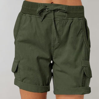 Luisa | Damen High-Waist Cargo Shorts mit Kordelzug