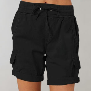 Luisa | Damen High-Waist Cargo Shorts mit Kordelzug
