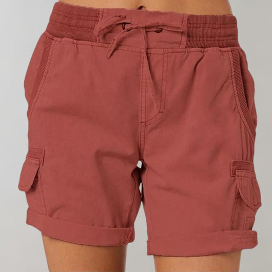 Luisa | Damen High-Waist Cargo Shorts mit Kordelzug