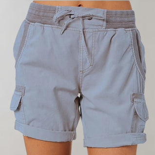 Luisa | Damen High-Waist Cargo Shorts mit Kordelzug