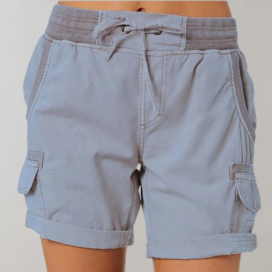 Luisa | Damen High-Waist Cargo Shorts mit Kordelzug