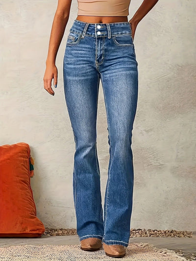 Annika | Damen High-Waist Flared Jeans mit figurbetontem Schnitt