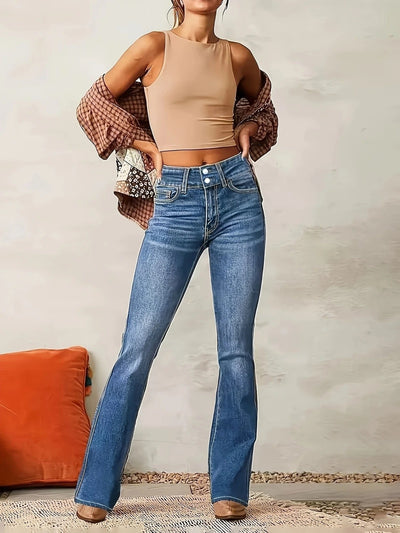Annika | Damen High-Waist Flared Jeans mit figurbetontem Schnitt