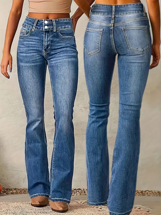 Annika | Damen High-Waist Flared Jeans mit figurbetontem Schnitt