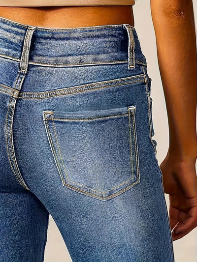 Annika | Damen High-Waist Flared Jeans mit figurbetontem Schnitt