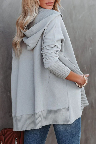 Frieda | Damen Kapuzen-Tunika Langarm Oversized Hoodie Pullover