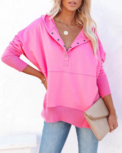 Frieda | Damen Kapuzen-Tunika Langarm Oversized Hoodie Pullover